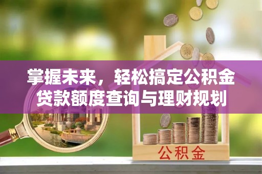 海东掌握未来，轻松搞定公积金贷款额度查询与理财规划