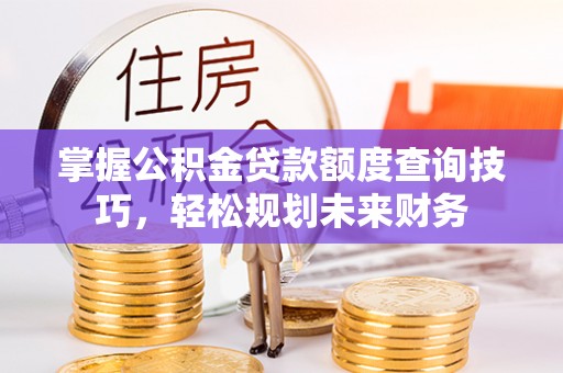 海东掌握公积金贷款额度查询技巧，轻松规划未来财务
