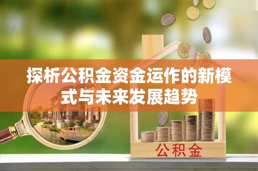 海东探析公积金资金运作的新模式与未来发展趋势