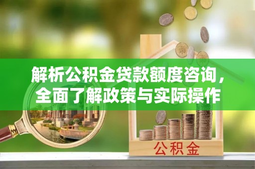 海东解析公积金贷款额度咨询，全面了解政策与实际操作